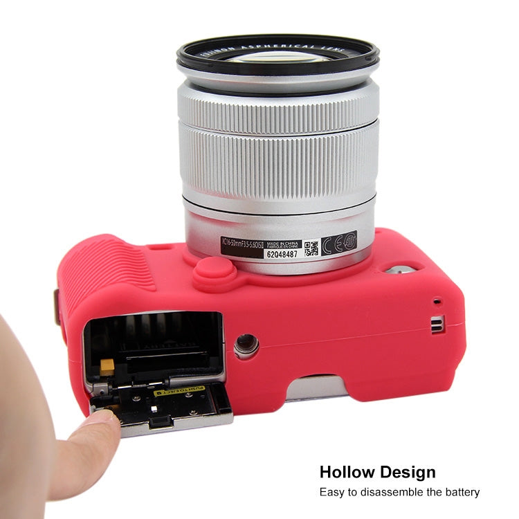 PULUZ Soft Silicone Protective Case for FUJIFILM X-A3 / X-A10(Rose Red) - Protective Case by PULUZ | Online Shopping South Africa | PMC TechLife | Buy Now Pay Later Mobicred