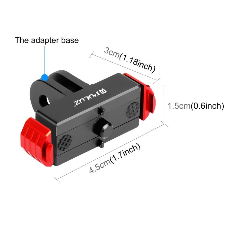 For GoPro HERO13 Black  PULUZ Magnetic Quick Release Base Mount (Black Red) - free shipping - PMC TechLife - Order now!