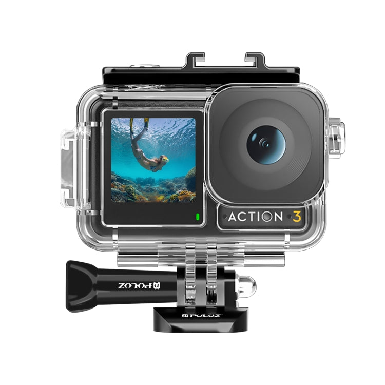 For DJI Osmo Action 3 / 4 PULUZ 40m Underwater Waterproof Housing Diving Case with Cold Shoe & Buckle Basic Mount & Screw - Waterproof Cases by PULUZ | Online Shopping South Africa | PMC Jewellery | Buy Now Pay Later Mobicred