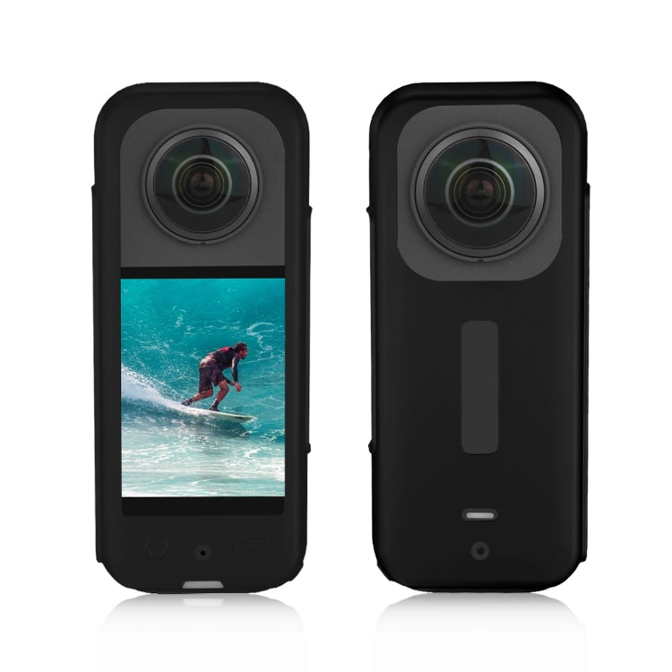 For Insta360 X3 PULUZ Silicone Case Protective Cover with Hand Strap (Black) - Case & Bags by PULUZ | Online Shopping South Africa | PMC Jewellery