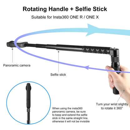 For Insta360 X3 / X4 PULUZ Rotary Handle Desktop Tripod Stand 110cm Selfie Stick Monopod (Black) - Self Monopod Grip by PULUZ | Online Shopping South Africa | PMC Jewellery