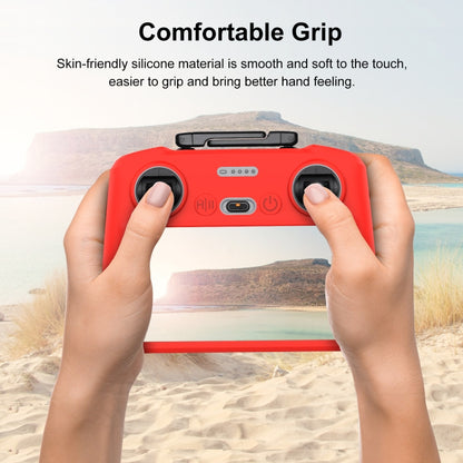 For DJI Mini 4 Pro / Air 3 Remote Control / DJI RC 2 with Screen PULUZ Silicone Protective Case (Red) - Others by PULUZ | Online Shopping South Africa | PMC Jewellery