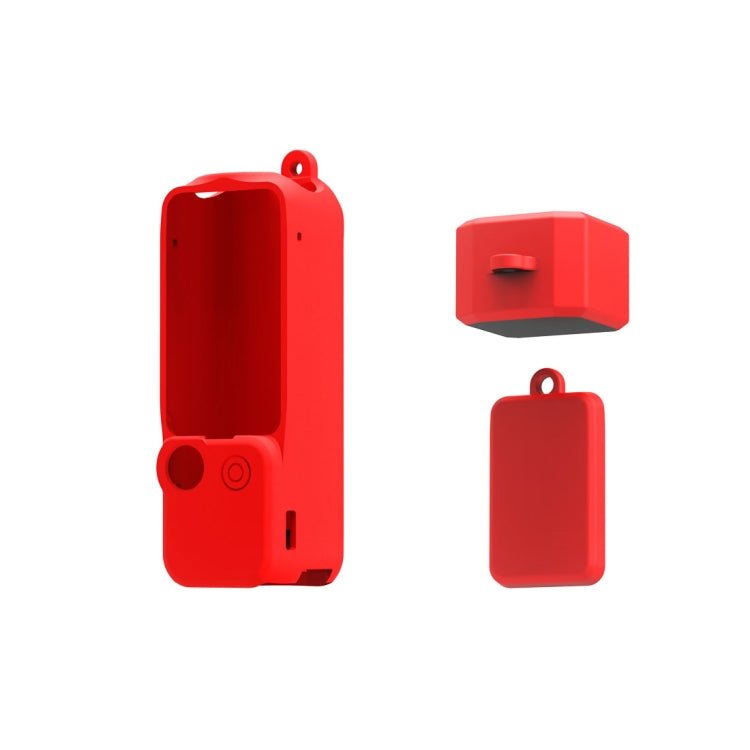 For DJI OSMO Pocket 3 PULUZ  3 in 1 Silicone Cover Case Set (Red) - Case & Bags by PULUZ | Online Shopping South Africa | PMC Jewellery | Buy Now Pay Later Mobicred