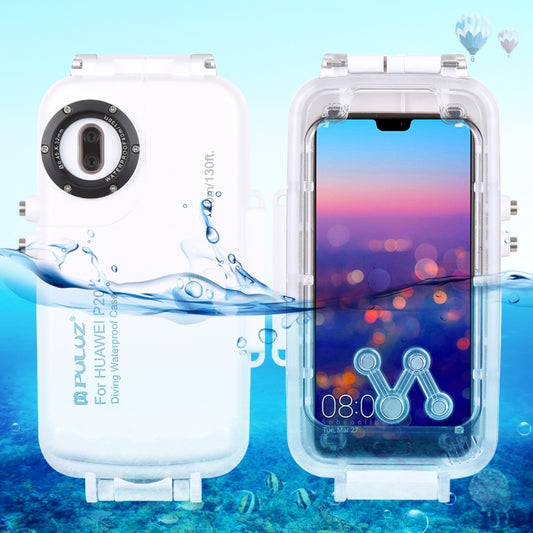 PULUZ PULUZ 40m/130ft Waterproof Diving Case for Huawei P20, Photo Video Taking Underwater Housing Cover(White) - Huawei Cases by PULUZ | Online Shopping South Africa | PMC Jewellery | Buy Now Pay Later Mobicred