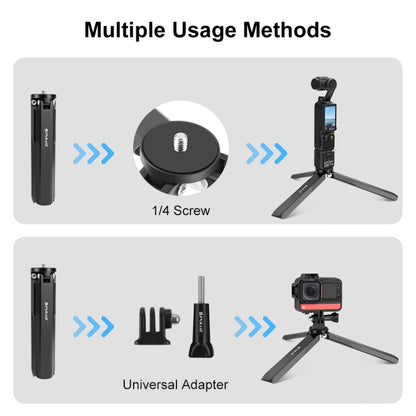 For DJI Osmo Pocket 3 / Insta360 X4 PULUZ Aluminum Alloy Metal Tripod (Black) - Mount & Holder by PULUZ | Online Shopping South Africa | PMC Jewellery | Buy Now Pay Later Mobicred