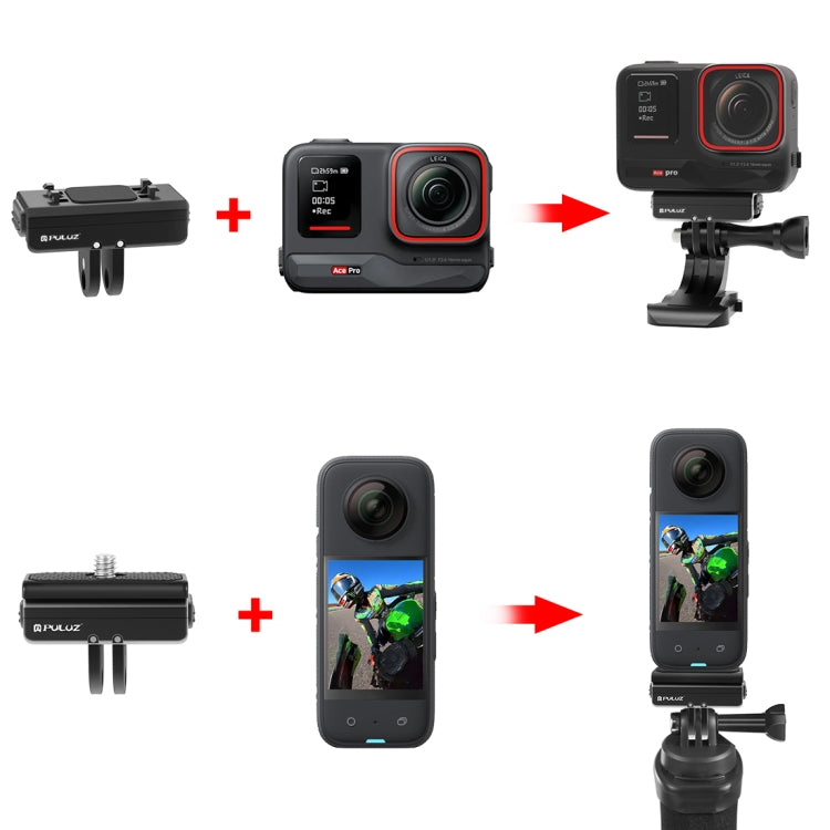 For Insta360 Ace / Ace Pro / X4 PULUZ Magnetic Quick Release Base Mount (Black) - free shipping - PMC TechLife - Order now!