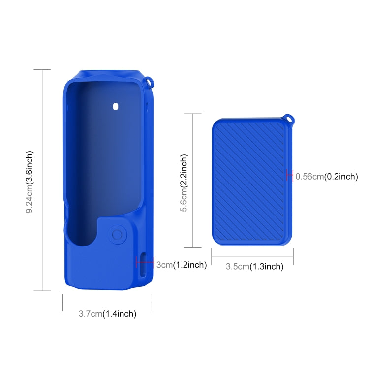 For DJI OSMO Pocket 3 PULUZ  2 in 1 Silicone Cover Case Set with Strap (Blue) - Case & Bags by PULUZ | Online Shopping South Africa | PMC Jewellery | Buy Now Pay Later Mobicred