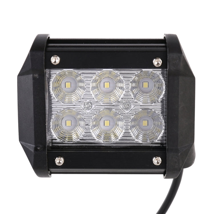 18W  6 LED White Light Floodlight Engineering Lamp / Waterproof IP67 SUVs Light, DC 10-30V(Black) - Work Lights by PMC TechLife | Online Shopping South Africa | PMC TechLife | Buy Now Pay Later Mobicred