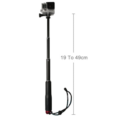 Handheld 49cm Extendable Pole Monopod with Screw for GoPro Hero12 Black / Hero11 /10 /9 /8 /7 /6 /5, Insta360 Ace / Ace Pro, DJI Osmo Action 4 and Other Action Cameras(Red) - Extendable Pole by PMC Jewellery | Online Shopping South Africa | PMC Jewellery | Buy Now Pay Later Mobicred