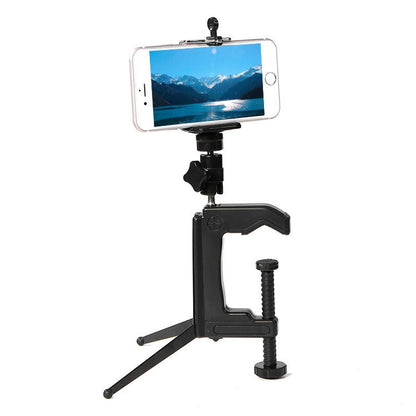 Desktop Fixed Clamp Holder Mount with Tripod Adapter for GoPro Hero12 Black / Hero11 /10 /9 /8 /7 /6 /5, Insta360 Ace / Ace Pro, DJI Osmo Action 4 and Other Action Cameras, Clamp Size: 1 - 6 cm - Holder by PMC Jewellery | Online Shopping South Africa | PMC Jewellery