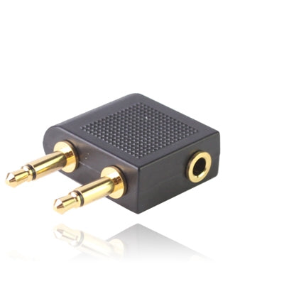 3.5mm Airplane Headphone Socket Adapter(Black) - Splitter Adapter by PMC Jewellery | Online Shopping South Africa | PMC Jewellery
