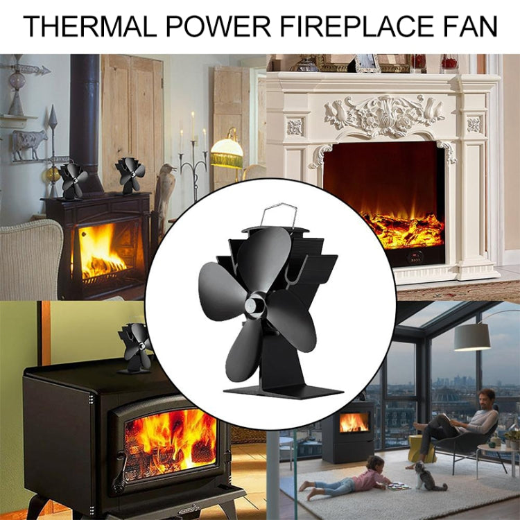 YL603 Eco-friendly Aluminum Alloy Heat Powered Stove Fan with 4 Blades for Wood / Gas / Pellet Stoves (Rose Red) - Fireplace Fan by PMC Jewellery | Online Shopping South Africa | PMC Jewellery | Buy Now Pay Later Mobicred