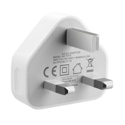 5V / 1A (UK Plug) USB Charger Adapter For  iPhone, Galaxy, Huawei, Xiaomi, LG, HTC and Other Smart Phones, Rechargeable Devices(White) - USB Charger by PMC Jewellery | Online Shopping South Africa | PMC Jewellery | Buy Now Pay Later Mobicred