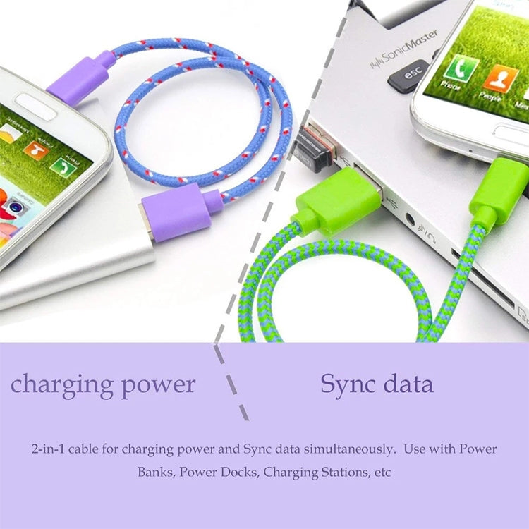 1m Nylon Netting USB Data Transfer Charging Cable For iPhone, iPad, Compatible with up to iOS 15.5(Purple) - Normal Style Cable by PMC Jewellery | Online Shopping South Africa | PMC Jewellery | Buy Now Pay Later Mobicred