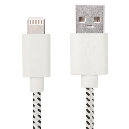 3m Nylon Netting Style USB Data Transfer Charging Cable for iPhone, iPad(White) - Normal Style Cable by PMC Jewellery | Online Shopping South Africa | PMC Jewellery | Buy Now Pay Later Mobicred