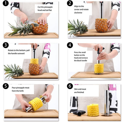 Pineapple Corer Slicer(Silver) - Cutter & Peeler by PMC Jewellery | Online Shopping South Africa | PMC Jewellery | Buy Now Pay Later Mobicred