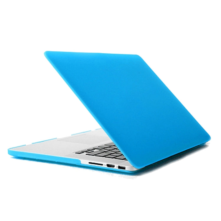 ENKAY for MacBook Pro Retina 15.4 inch (US Version) / A1398 4 in 1 Frosted Hard Shell Plastic Protective Case with Screen Protector & Keyboard Guard & Anti-dust Plugs(Blue) - MacBook Pro Cases by ENKAY | Online Shopping South Africa | PMC Jewellery | Buy Now Pay Later Mobicred