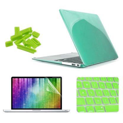 ENKAY for MacBook Air 13.3 inch (US Version) / A1369 / A1466 4 in 1 Crystal Hard Shell Plastic Protective Case with Screen Protector & Keyboard Guard & Anti-dust Plugs(Green) - MacBook Air Cases by ENKAY | Online Shopping South Africa | PMC Jewellery | Buy Now Pay Later Mobicred