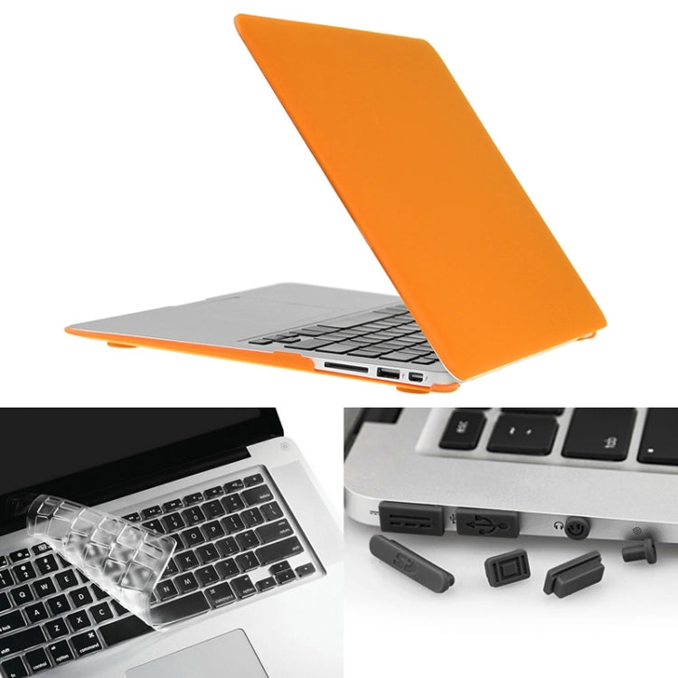 ENKAY for Macbook Air 11.6 inch (US Version) / A1370 / A1465 Hat-Prince 3 in 1 Frosted Hard Shell Plastic Protective Case with Keyboard Guard & Port Dust Plug(Orange) - MacBook Air Cases by ENKAY | Online Shopping South Africa | PMC Jewellery | Buy Now Pay Later Mobicred