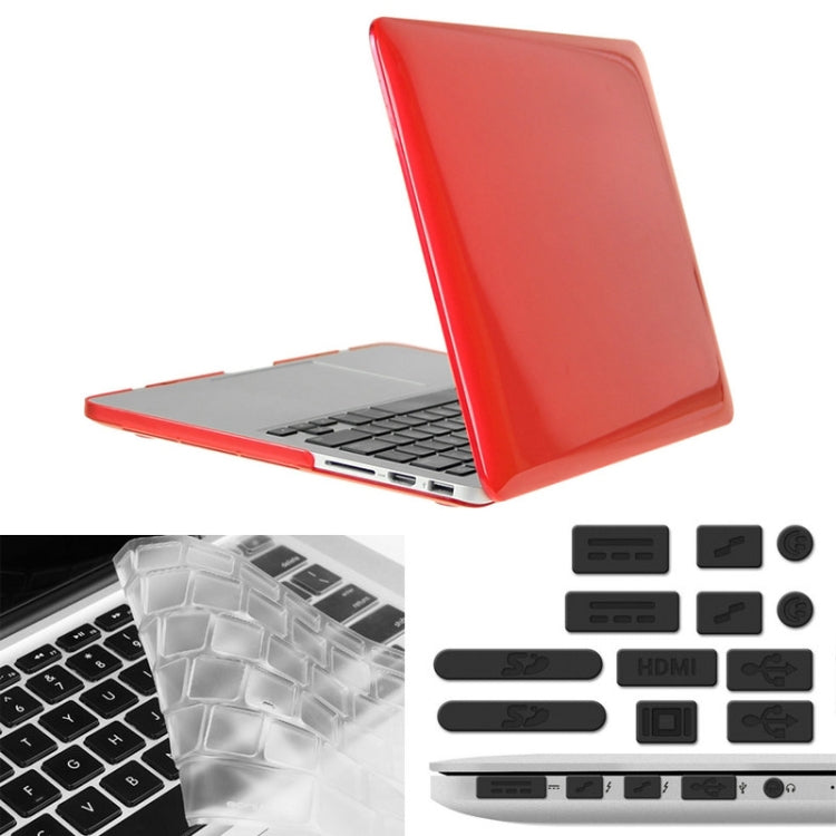 ENKAY for Macbook Pro Retina 13.3 inch (US Version) / A1425 / A1502 Hat-Prince 3 in 1 Crystal Hard Shell Plastic Protective Case with Keyboard Guard & Port Dust Plug(Red) - MacBook Pro Cases by ENKAY | Online Shopping South Africa | PMC Jewellery | Buy Now Pay Later Mobicred