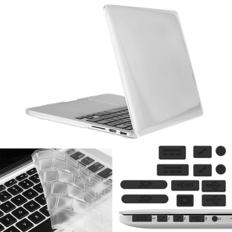 ENKAY for Macbook Pro Retina 13.3 inch (US Version) / A1425 / A1502 Hat-Prince 3 in 1 Crystal Hard Shell Plastic Protective Case with Keyboard Guard & Port Dust Plug(White) - MacBook Pro Cases by ENKAY | Online Shopping South Africa | PMC Jewellery | Buy Now Pay Later Mobicred