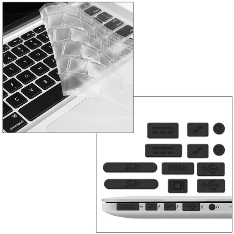 ENKAY for Macbook Pro Retina 15.4 inch (US Version) / A1398 Hat-Prince 3 in 1 Frosted Hard Shell Plastic Protective Case with Keyboard Guard & Port Dust Plug(Grey) - MacBook Pro Cases by ENKAY | Online Shopping South Africa | PMC Jewellery | Buy Now Pay Later Mobicred