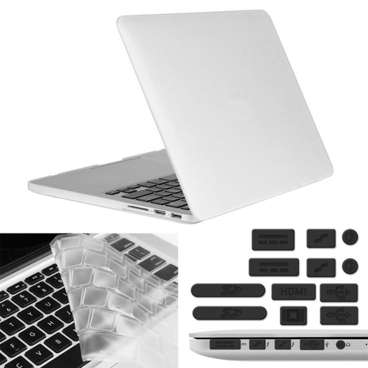 ENKAY for Macbook Pro Retina 15.4 inch (US Version) / A1398 Hat-Prince 3 in 1 Frosted Hard Shell Plastic Protective Case with Keyboard Guard & Port Dust Plug(White) - MacBook Pro Cases by ENKAY | Online Shopping South Africa | PMC Jewellery | Buy Now Pay Later Mobicred