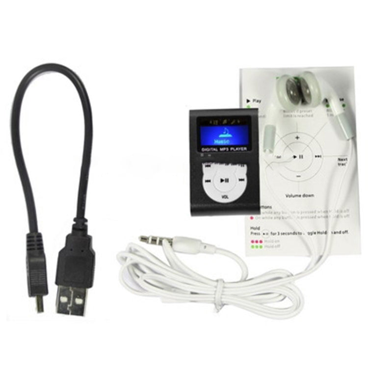 TF / Micro SD Card Slot MP3 Player with LCD Screen, Metal Clip(Black) - free shipping - PMC TechLife - Order now!