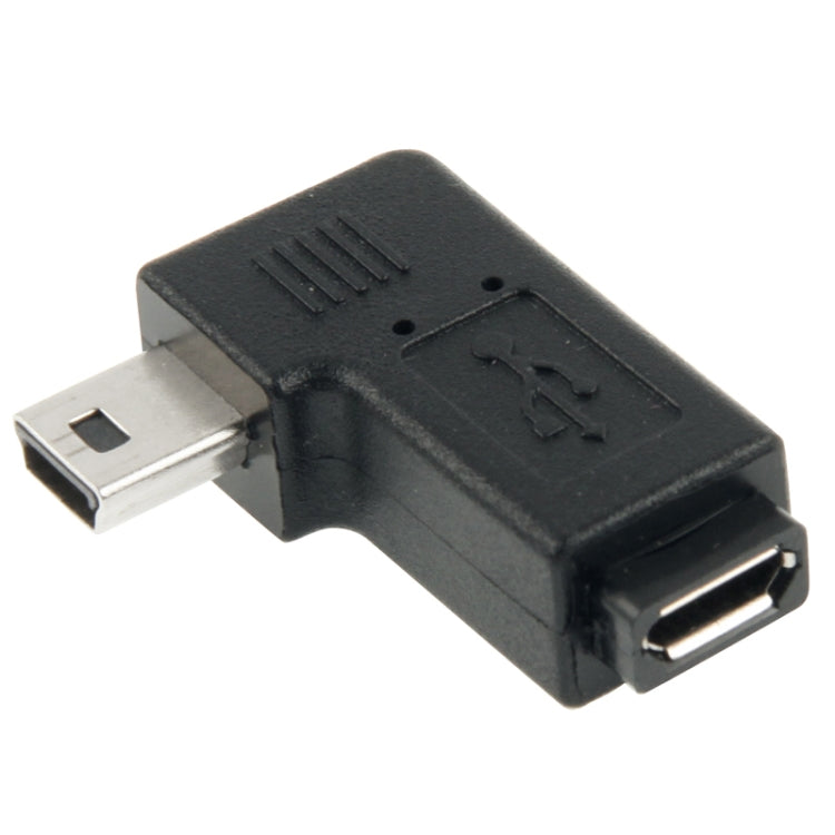 90 Degree Micro USB to Mini USB Adapter(Black) - USB Adapter by PMC TechLife | Online Shopping South Africa | PMC TechLife | Buy Now Pay Later Mobicred