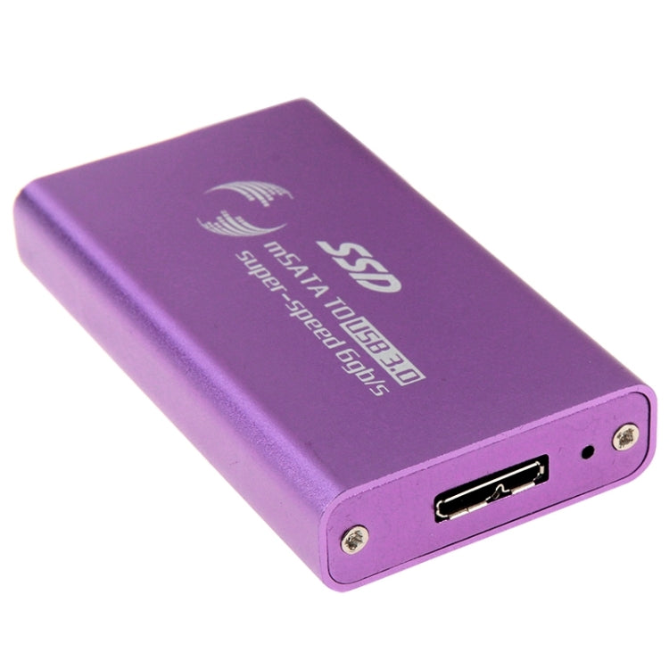 6gb/s mSATA Solid State Disk SSD to USB 3.0 Hard Disk Case(Purple) - HDD Enclosure by PMC Jewellery | Online Shopping South Africa | PMC Jewellery | Buy Now Pay Later Mobicred