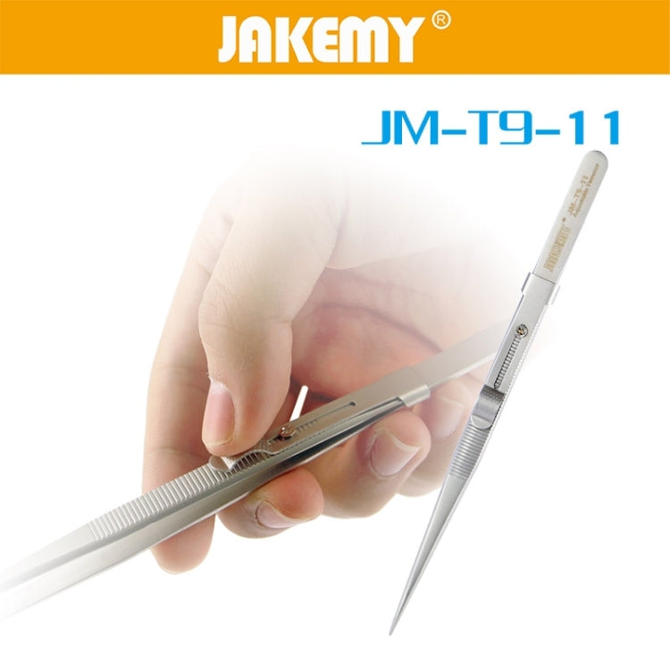 JAKEMY JM-T9-11 Adjustable Straight Tweezers(Silver) - Tweezers by JAKEMY | Online Shopping South Africa | PMC Jewellery