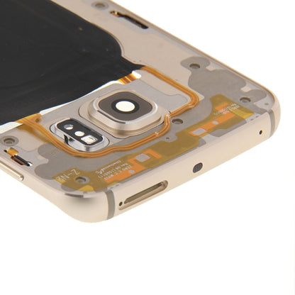 For Galaxy S6 Edge / G925 Back Plate Housing Camera Lens Panel with Side Keys and Speaker Ringer Buzzer (Gold) - Frame Bezel Plate by PMC Jewellery | Online Shopping South Africa | PMC Jewellery | Buy Now Pay Later Mobicred