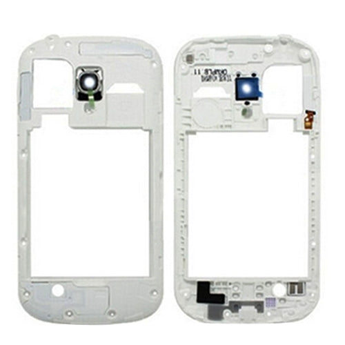 For Galaxy SIII mini / i8190 Middle Frame Bezel Back Plate Housing Camera Lens Panel  (White) - Galaxy S Series Parts by PMC Jewellery | Online Shopping South Africa | PMC Jewellery | Buy Now Pay Later Mobicred