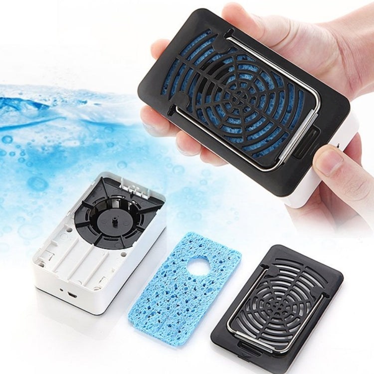Hand-Held USB Air Condition Fan with Holder(Black) - Electric Fans by PMC TechLife | Online Shopping South Africa | PMC TechLife | Buy Now Pay Later Mobicred