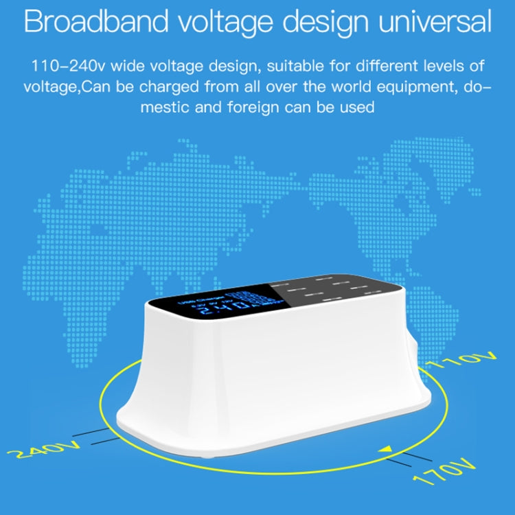 YC-CDA19A 8-port USB Multi-function 40W Intelligent Digital Display Fast Charging Dock, US Plug - free shipping - PMC Jewellery - Order now!