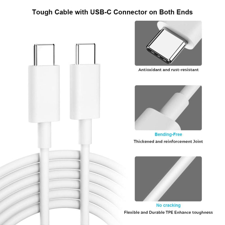 2m 2A USB-C / Type-C 3.1 Male to USB-C / Type-C 3.1  Male Adapter Cable(White) - USB-C & Type-C Cable by PMC TechLife | Online Shopping South Africa | PMC TechLife | Buy Now Pay Later Mobicred