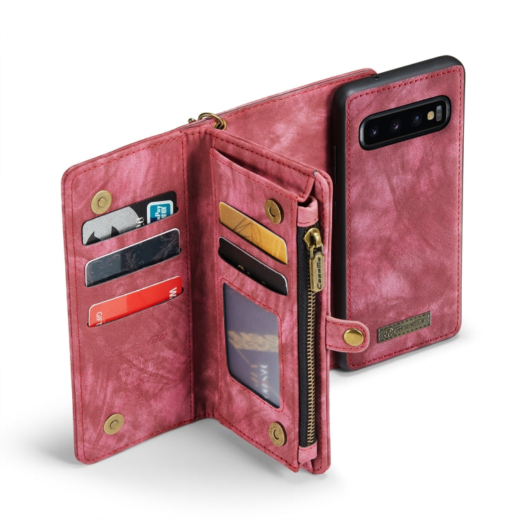 For Samsung Galaxy S10 CaseMe-008 Detachable Multifunctional Flip Leather Phone Case(Red) - Galaxy Phone Cases by CaseMe | Online Shopping South Africa | PMC Jewellery | Buy Now Pay Later Mobicred