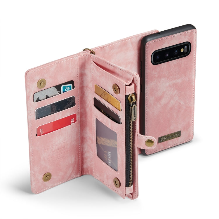 For Samsung Galaxy S10+ CaseMe-008 Detachable Multifunctional Flip Leather Phone Case(Pink) - Galaxy Phone Cases by CaseMe | Online Shopping South Africa | PMC Jewellery | Buy Now Pay Later Mobicred