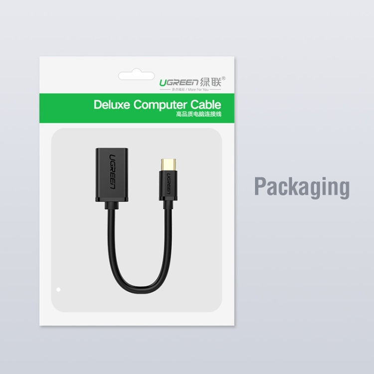 UGREEN 13cm USB 3.0 Female to USB-C / Type-C Male OTG Converter Adapter Cable (Black) - OTG Adapter by UGREEN | Online Shopping South Africa | PMC Jewellery | Buy Now Pay Later Mobicred