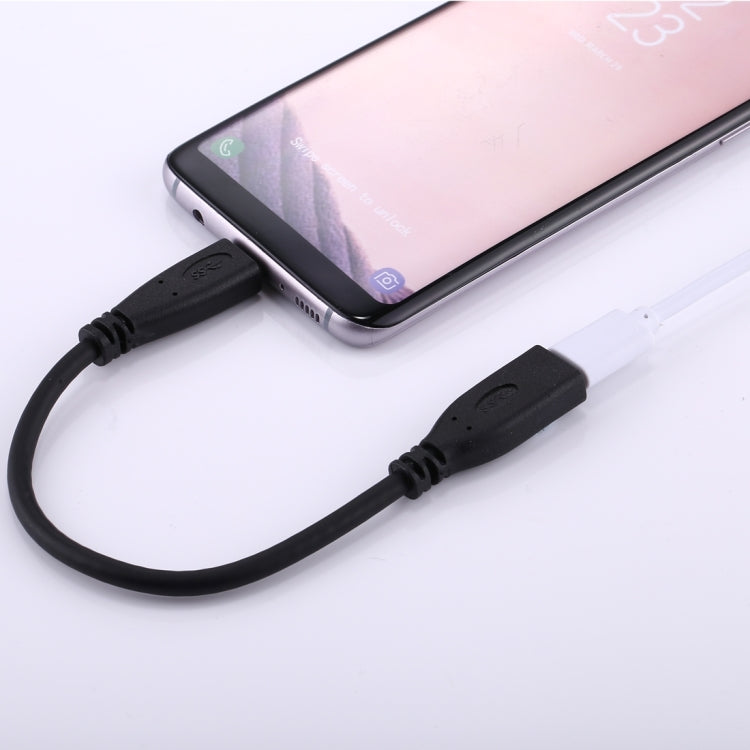 20cm USB-C / Type-C 3.1 Male to USB-C / Type-C Female Connector Adapter Cable(Black) - USB-C & Type-C Cable by PMC TechLife | Online Shopping South Africa | PMC TechLife | Buy Now Pay Later Mobicred