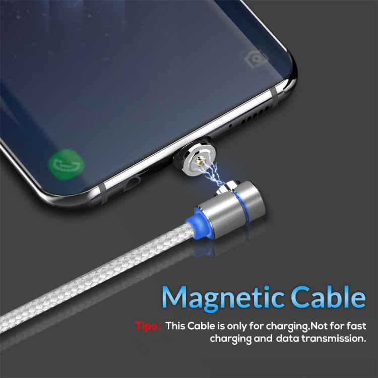 TOPK AM30 2m 2.4A Max USB to USB-C / Type-C 90 Degree Elbow Magnetic Charging Cable with LED Indicator(Silver) - Charging Cable & Head by TOPK | Online Shopping South Africa | PMC Jewellery
