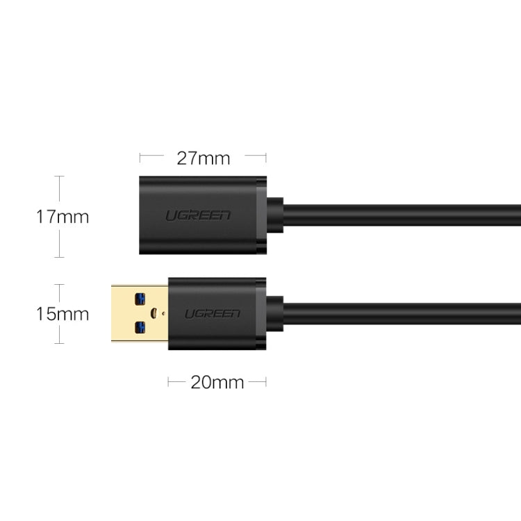 Ugreen 1.5m USB 3.0 Male to Female Data Sync Super Speed Transmission Extension Cord Cable - USB 3.0 by UGREEN | Online Shopping South Africa | PMC TechLife | Buy Now Pay Later Mobicred