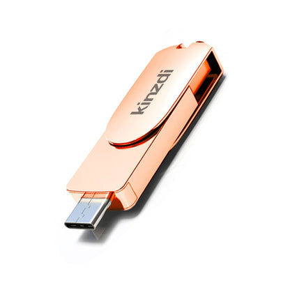 Kinzdi 128GB USB 3.0 + Type-C 3.0 Interface Metal Twister Flash Disk V11 (Rose Gold) - USB Flash Drives by Kinzdi | Online Shopping South Africa | PMC Jewellery | Buy Now Pay Later Mobicred