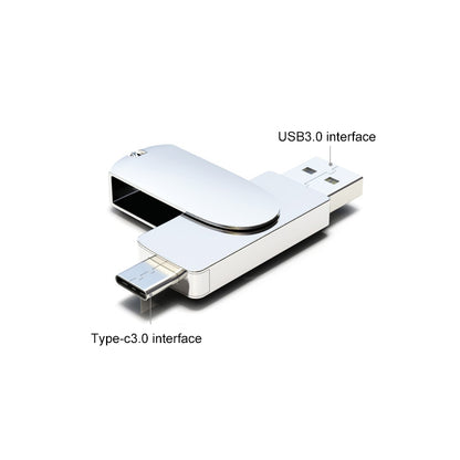 Kinzdi 128GB USB 3.0 + Type-C 3.0 Interface Metal Twister Flash Disk V11 (Silver) - USB Flash Drives by Kinzdi | Online Shopping South Africa | PMC Jewellery | Buy Now Pay Later Mobicred