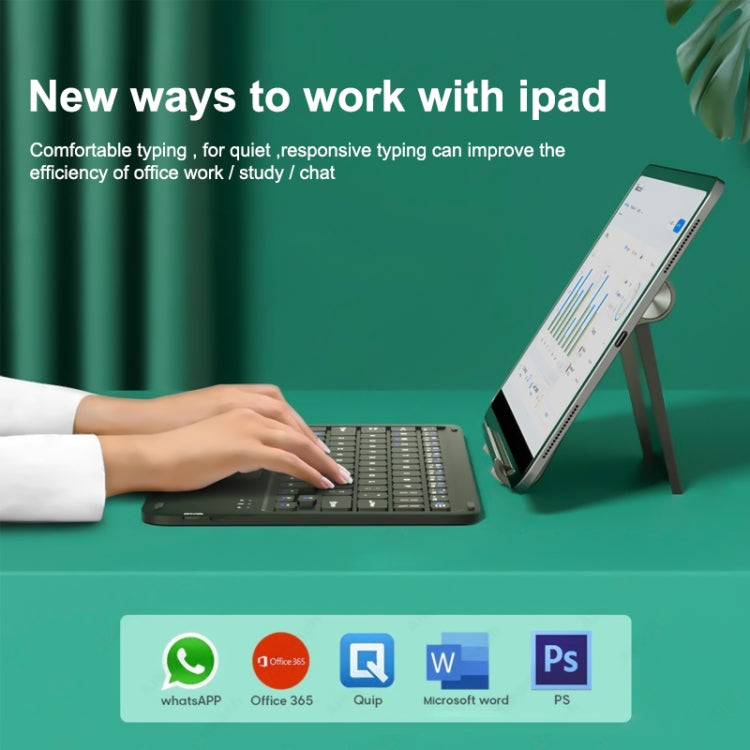 HB119B 10 inch Universal Tablet Wireless Bluetooth Keyboard with Touch Panel (Black) - Universal Keyboard by PMC TechLife | Online Shopping South Africa | PMC TechLife