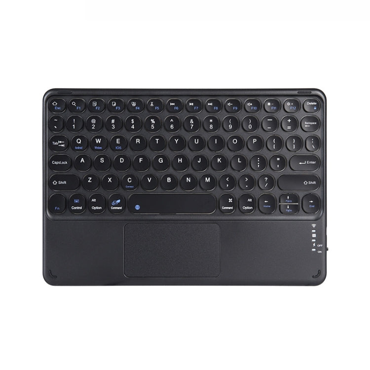 250C 10 inch Universal Tablet Round Keycap Wireless Bluetooth Keyboard with Touch Panel (Black) - Universal Keyboard by PMC TechLife | Online Shopping South Africa | PMC TechLife
