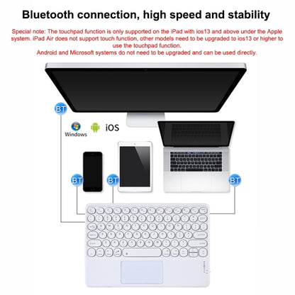 250C 10 inch Universal Tablet Round Keycap Wireless Bluetooth Keyboard with Touch Panel (Black) - Universal Keyboard by PMC Jewellery | Online Shopping South Africa | PMC Jewellery