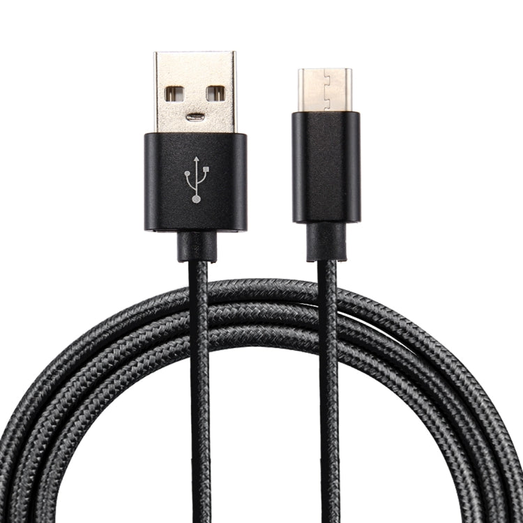 Knit Texture USB to USB-C / Type-C Data Sync Charging Cable, Cable Length: 1m, 3A Total Output, 2A Transfer Data(Black) - USB-C & Type-C Cable by PMC Jewellery | Online Shopping South Africa | PMC Jewellery | Buy Now Pay Later Mobicred