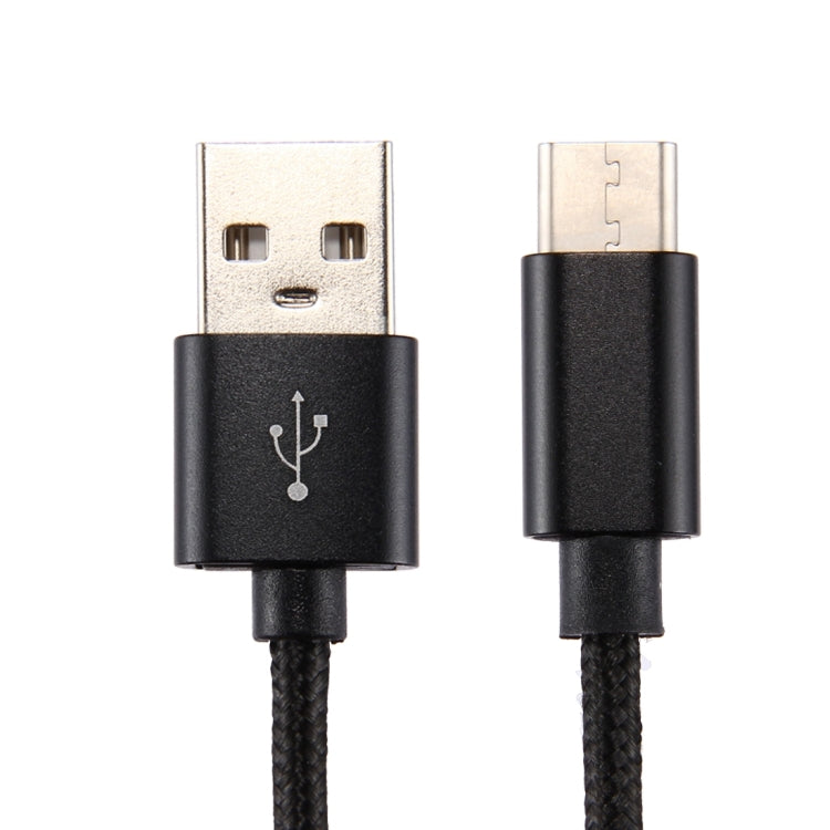 Knit Texture USB to USB-C / Type-C Data Sync Charging Cable, Cable Length: 1m, 3A Total Output, 2A Transfer Data(Black) - USB-C & Type-C Cable by PMC Jewellery | Online Shopping South Africa | PMC Jewellery | Buy Now Pay Later Mobicred