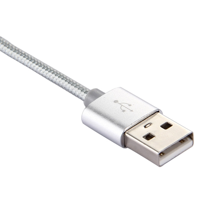 Knit Texture USB to USB-C / Type-C Data Sync Charging Cable, Cable Length: 1m, 3A Total Output, 2A Transfer Data(Silver) - USB-C & Type-C Cable by PMC TechLife | Online Shopping South Africa | PMC TechLife | Buy Now Pay Later Mobicred